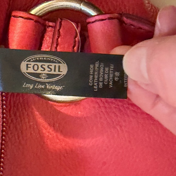 Fossil Mattox Fuchsia Pink Leather Satchel Bag - Picture 10 of 11